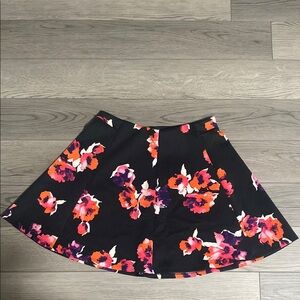 Floral Black Skirt